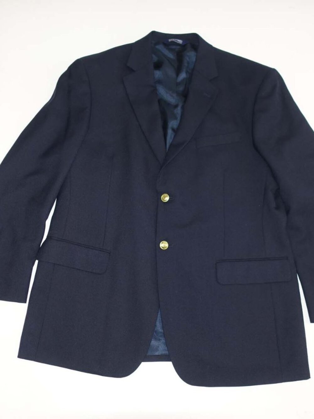 Stafford Men's 2 Button Blazer Size 42 Regular Navy Blue Wool Blend Jacket 42R